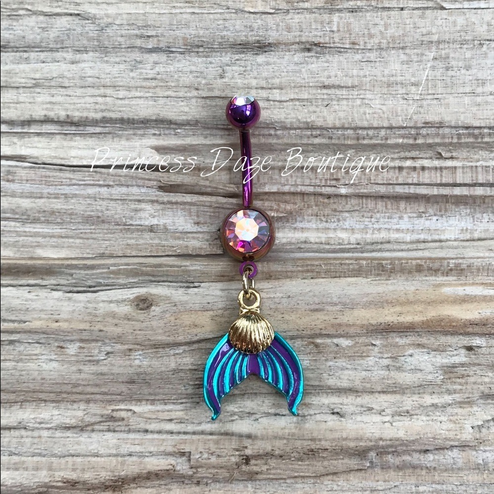 Iridescent Mermaid Belly Button Ring‎